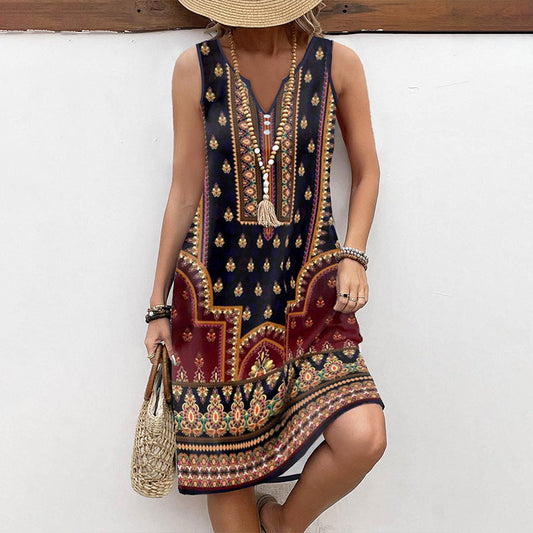 Women's Ethnic Pattern Vintage Dress Klara