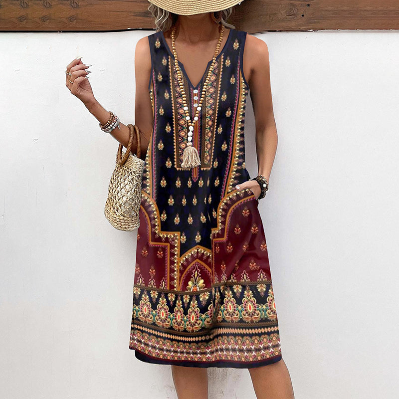 Women's Ethnic Pattern Vintage Dress Klara