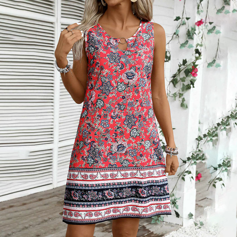 Women's Ethnic Print Vintage Dress Klara