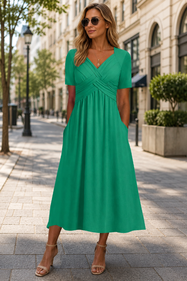 Women's Flattering A-Line Midi Dress Klara