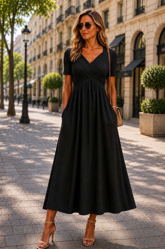 Women's Flattering A-Line Midi Dress Klara
