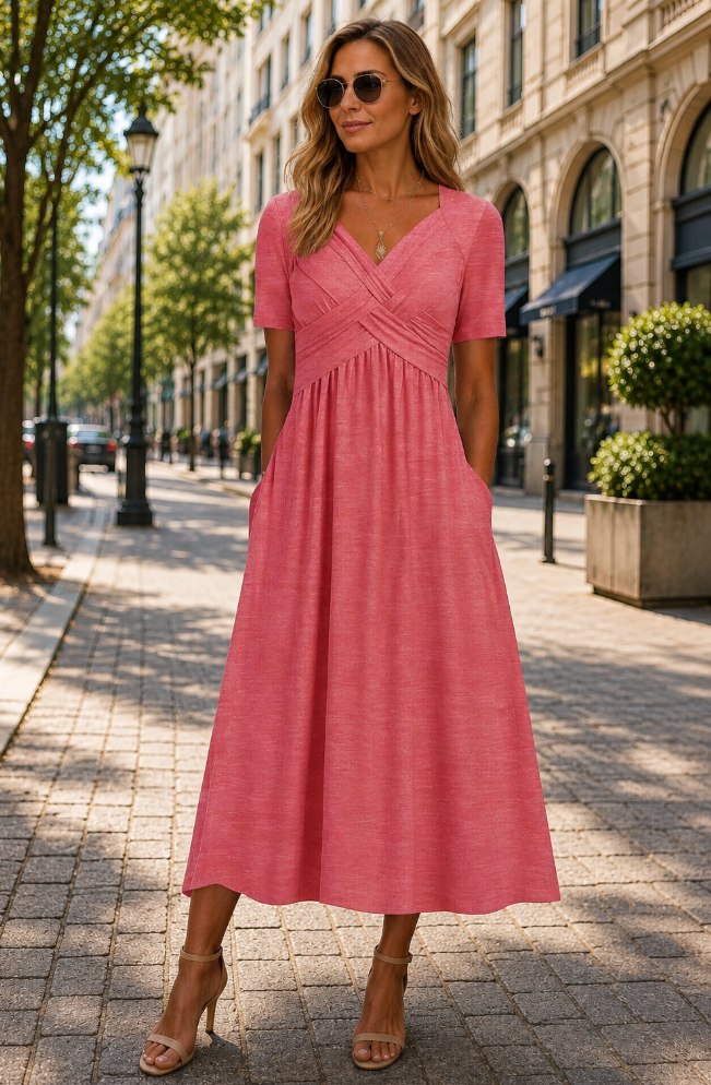 Women's Flattering A-Line Midi Dress Klara