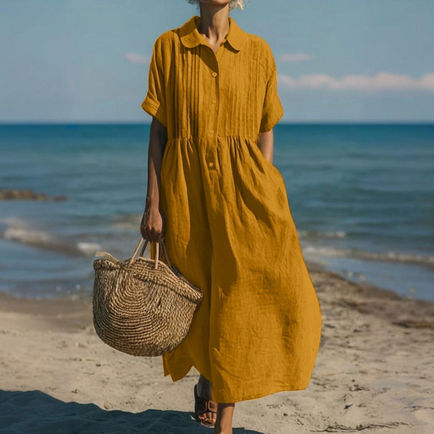 Women's Flattering Flowing Maxi Dress Klara