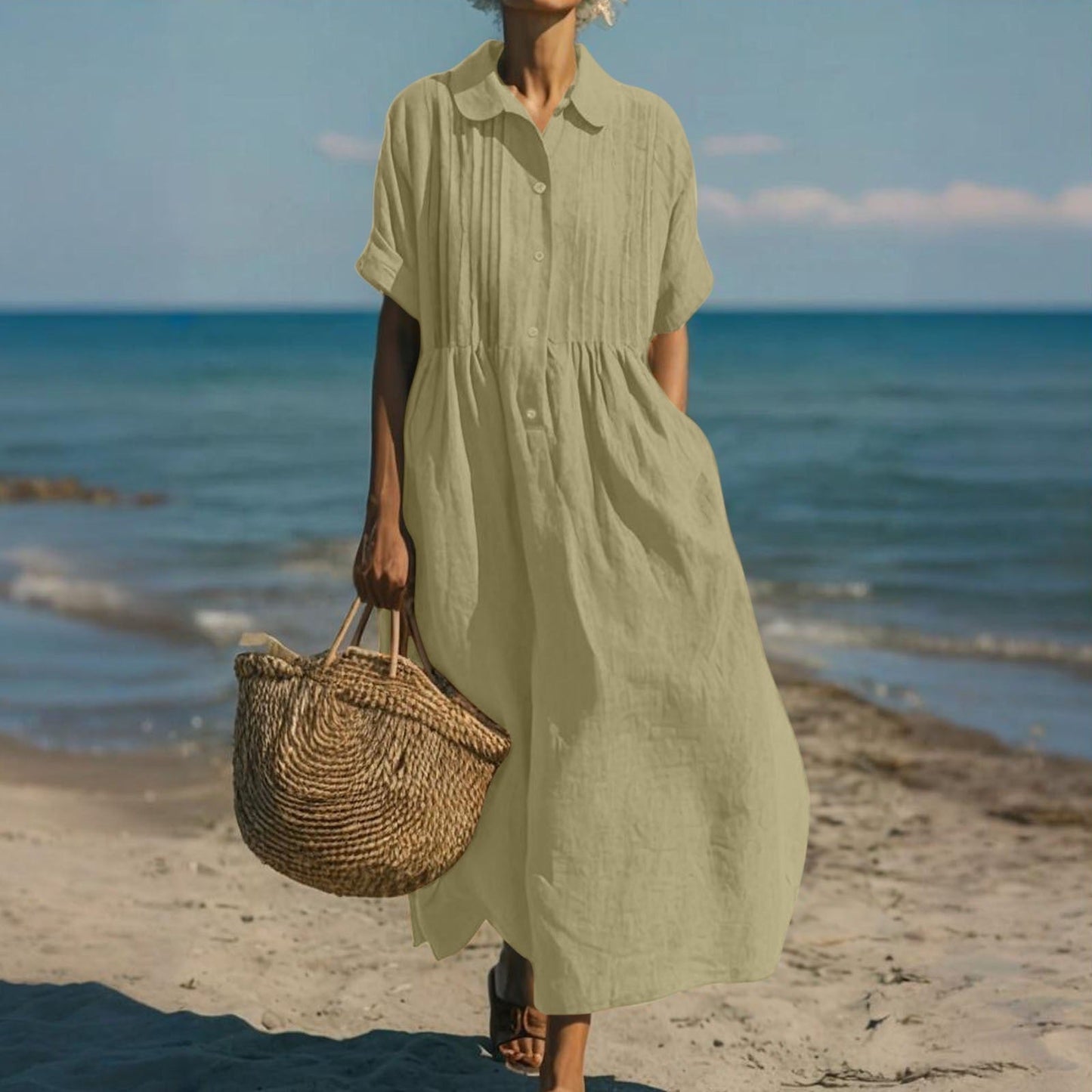 Women's Flattering Flowing Maxi Dress Klara