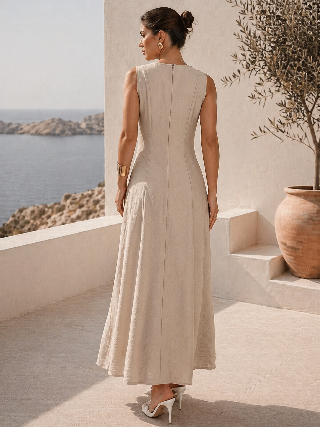 Women's Flattering Viscose Midi Dress Klara