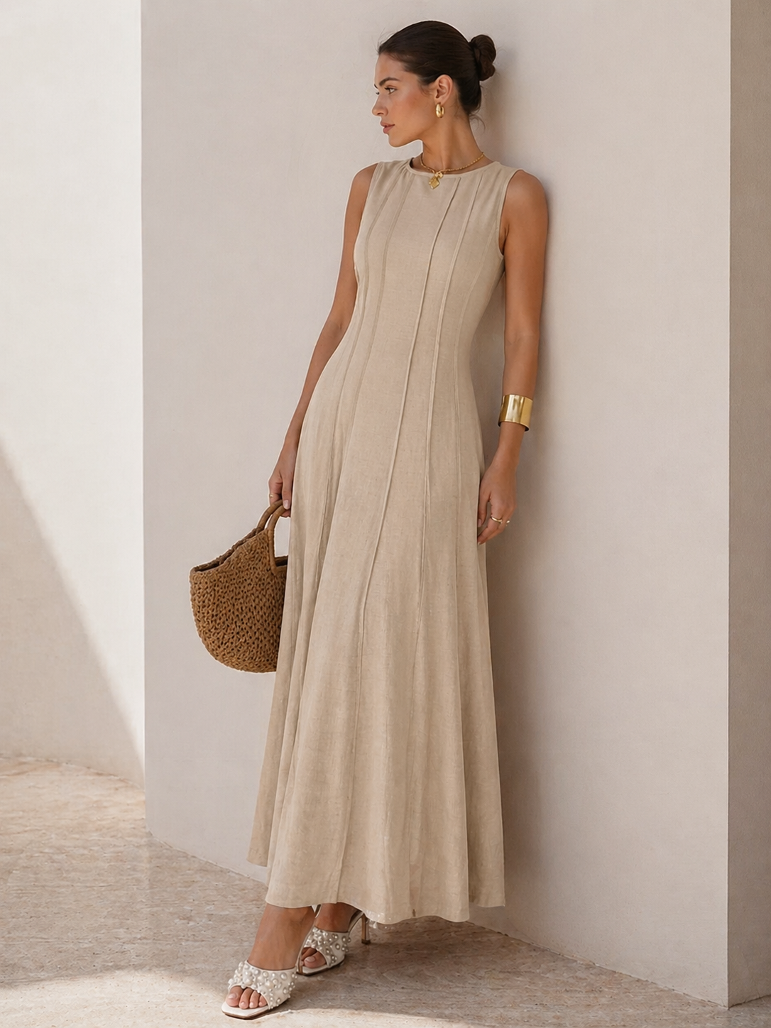 Women's Flattering Viscose Midi Dress Klara