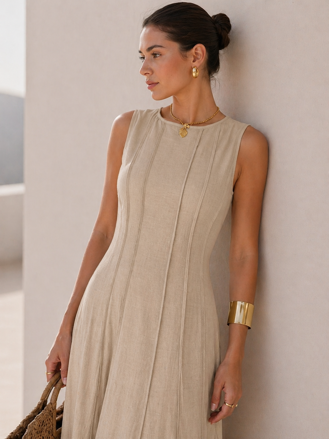 Women's Flattering Viscose Midi Dress Klara