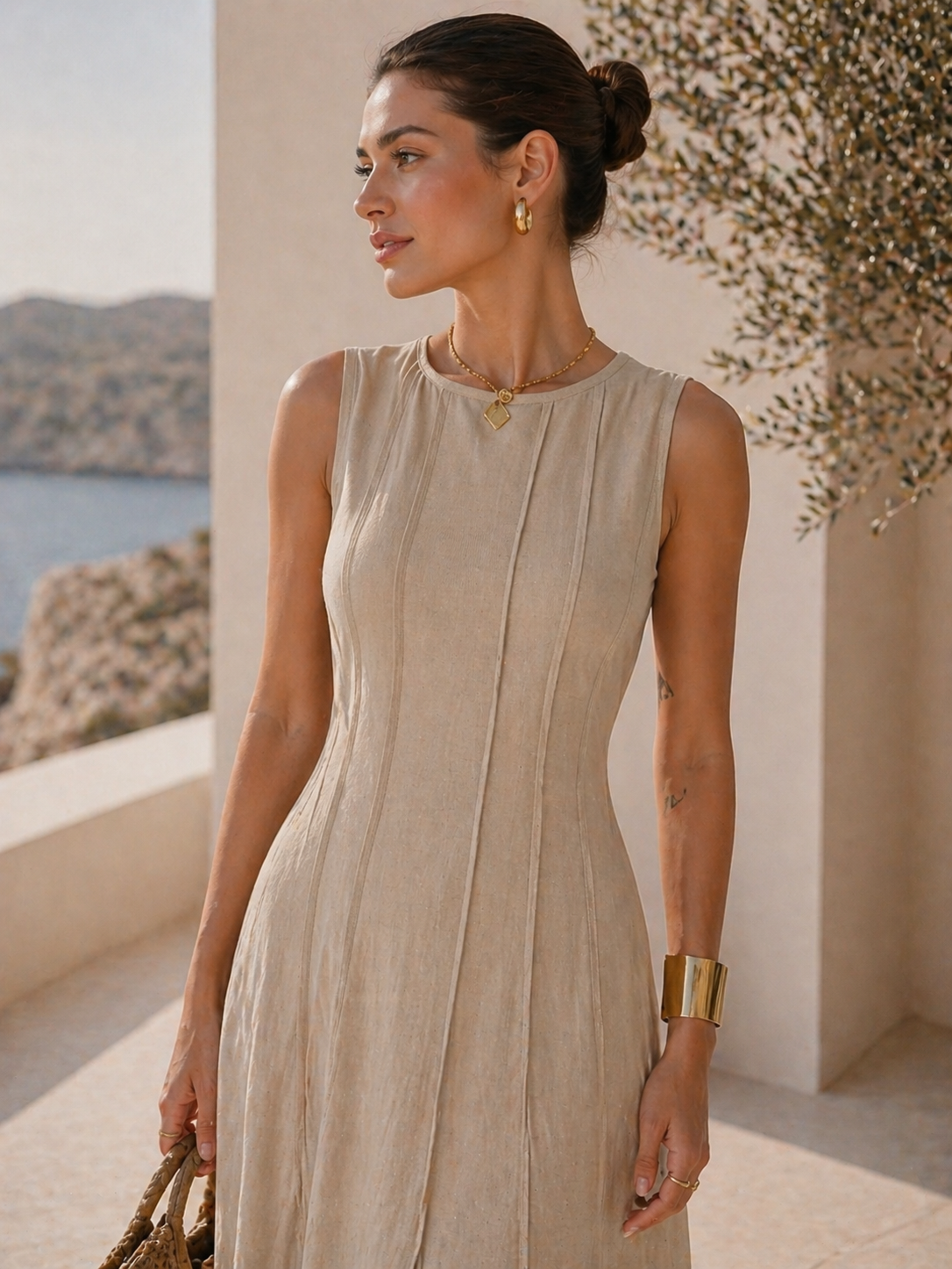 Women's Flattering Viscose Midi Dress Klara