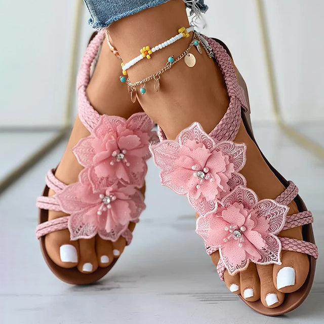 Women's Floral Decor Wedge Sandals Klara