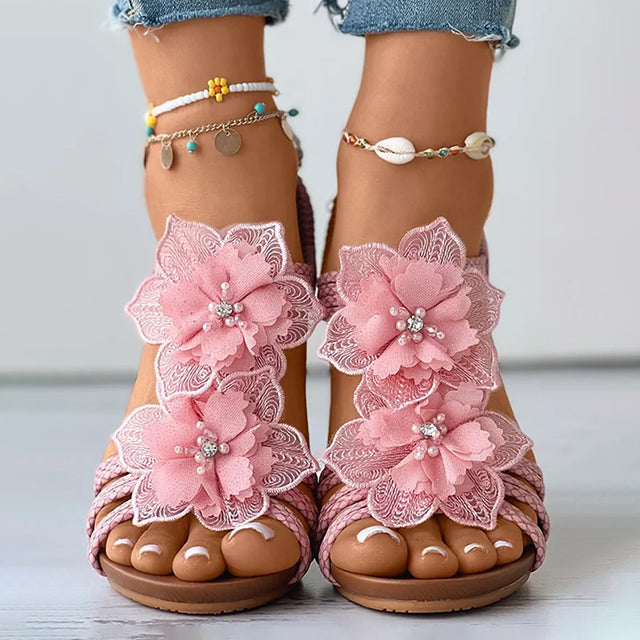 Women's Floral Decor Wedge Sandals Klara