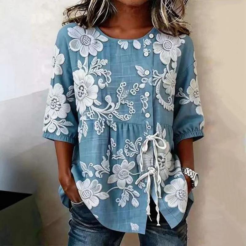 Women's Floral Print Half Sleeve Blouse Klara