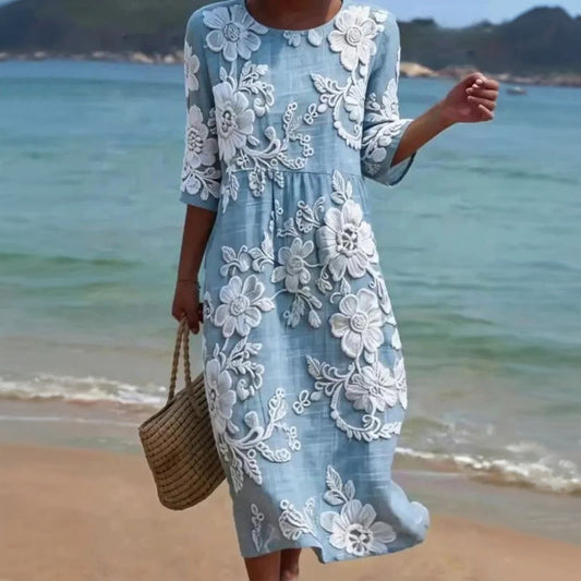 Women's Floral Print Midi Dress Klara