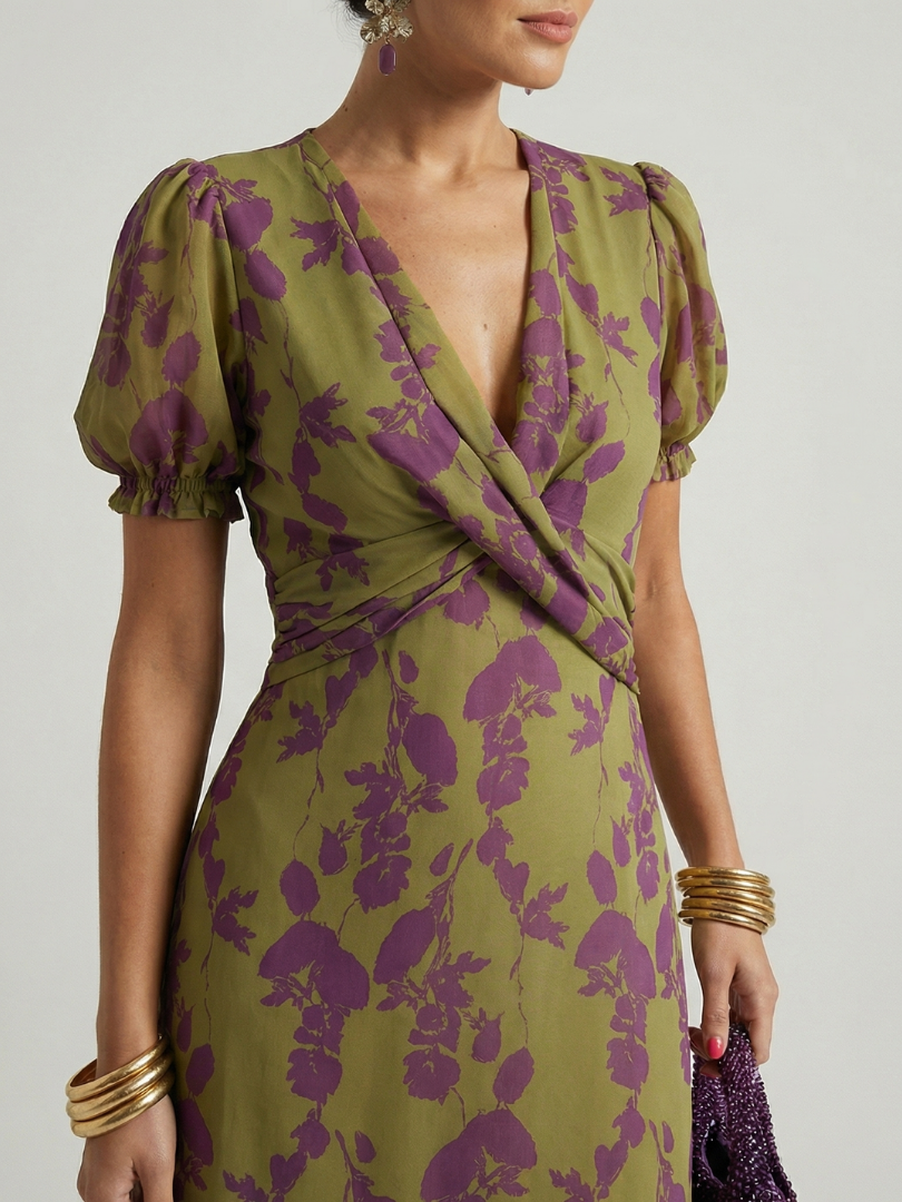 Women's Floral Print Midi Dress Klara