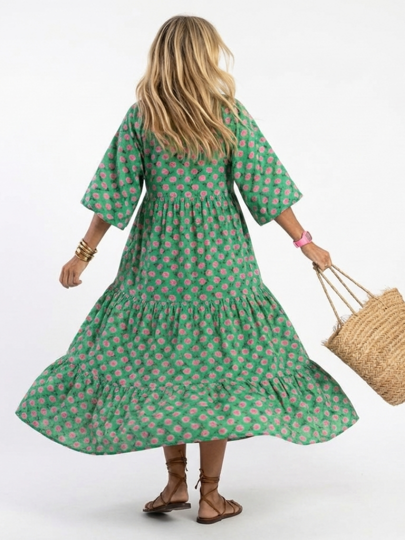 Women's Floral Print Midi Dress Klara