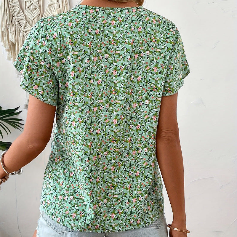 Women's Floral Print Ruffle Sleeve Blouse Klara