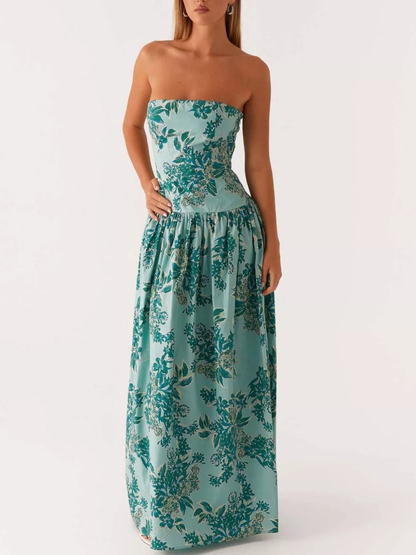 Women's Floral Strapless Midi Dress Klara