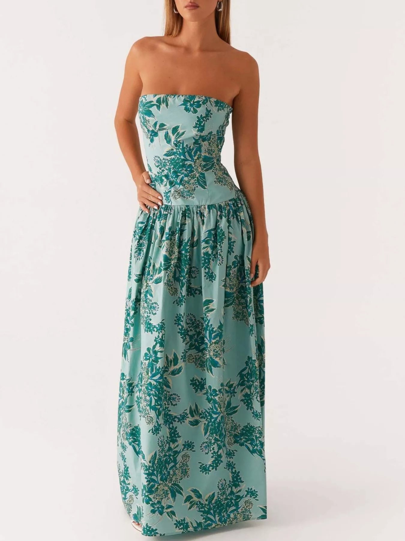 Women's Floral Strapless Midi Dress Klara