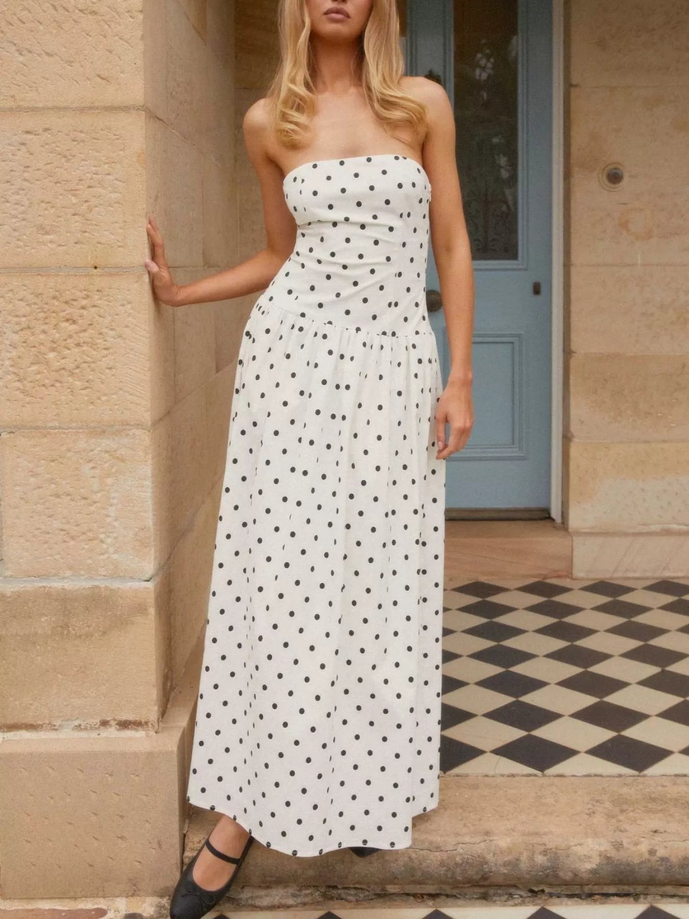 Women's Floral Strapless Midi Dress Klara