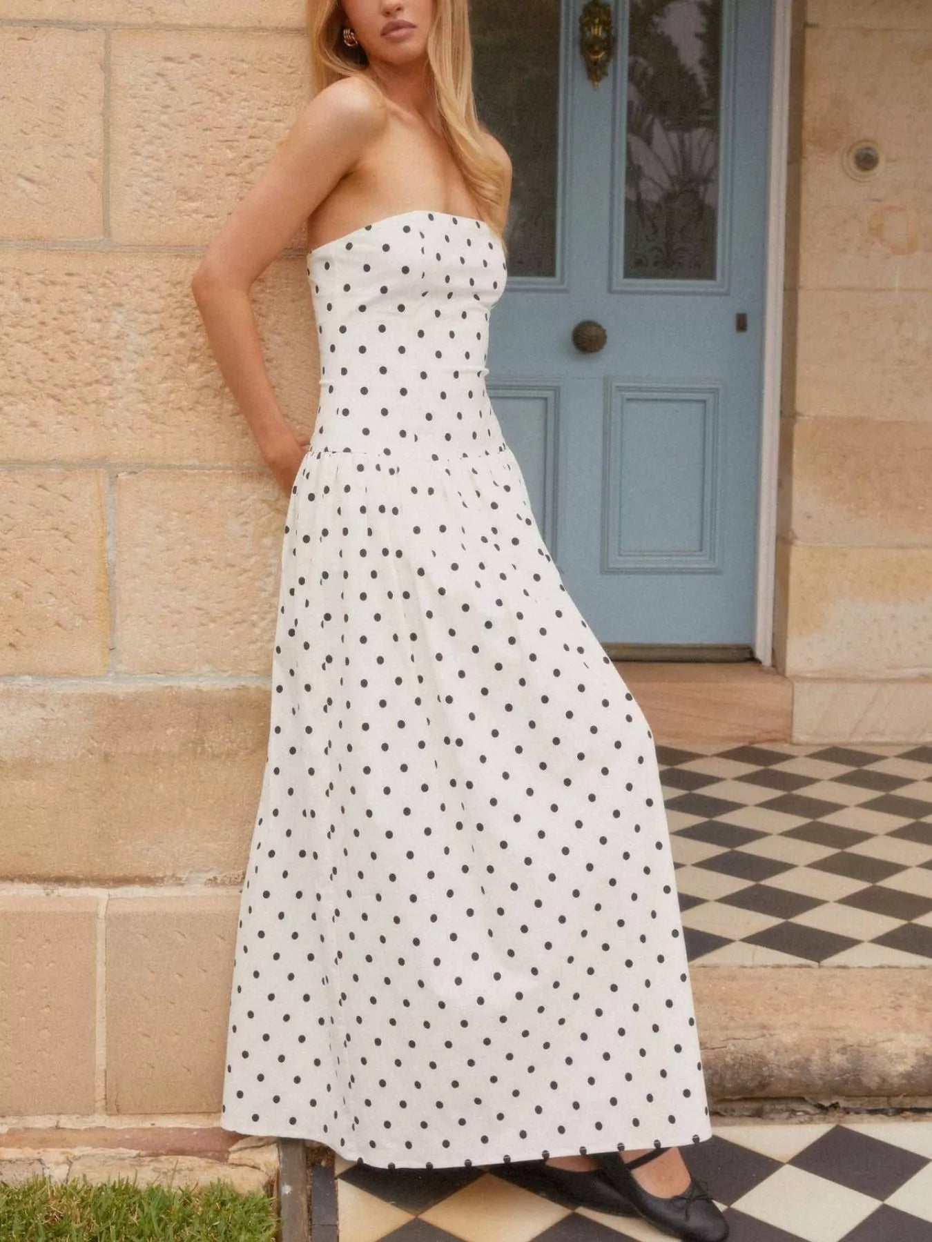 Women's Floral Strapless Midi Dress Klara