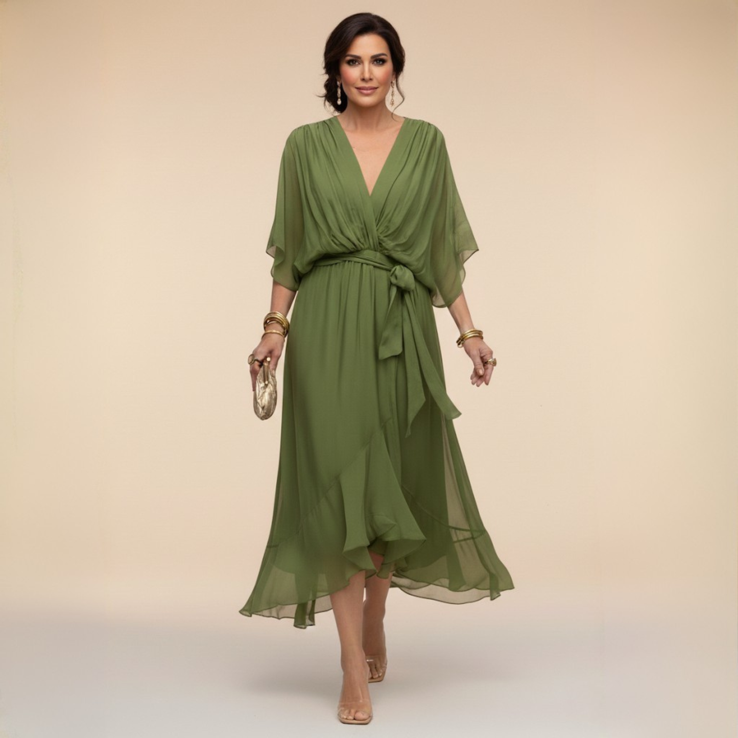 Women's Flowing Chiffon Maxi Dress Klara