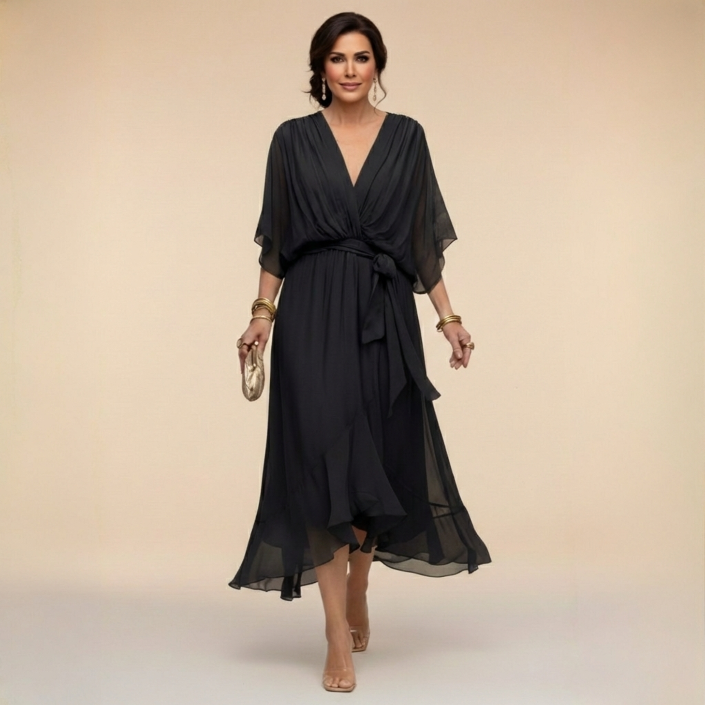 Women's Flowing Chiffon Maxi Dress Klara