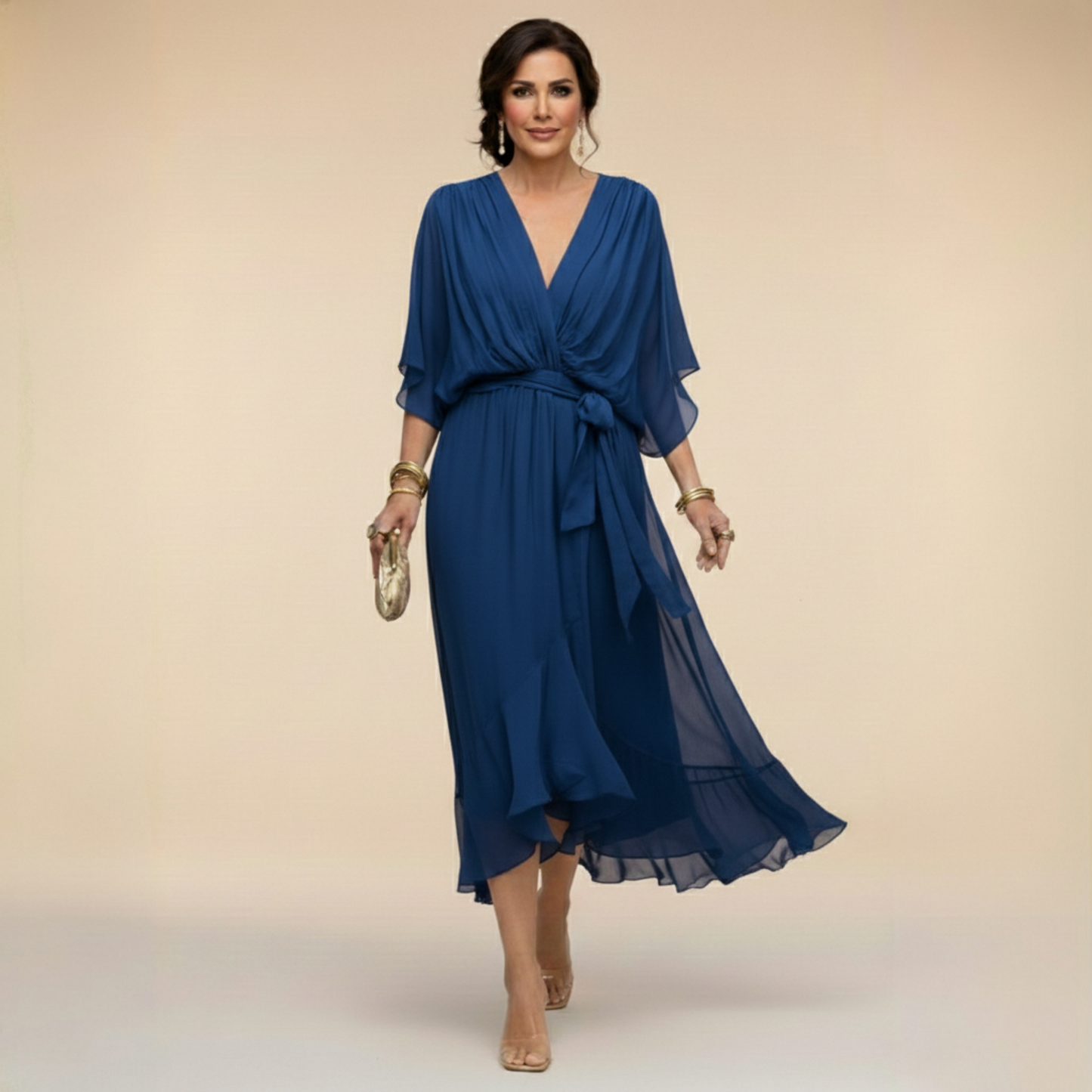 Women's Flowing Chiffon Maxi Dress Klara