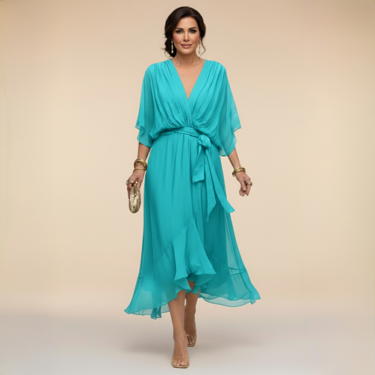 Women's Flowing Chiffon Maxi Dress Klara