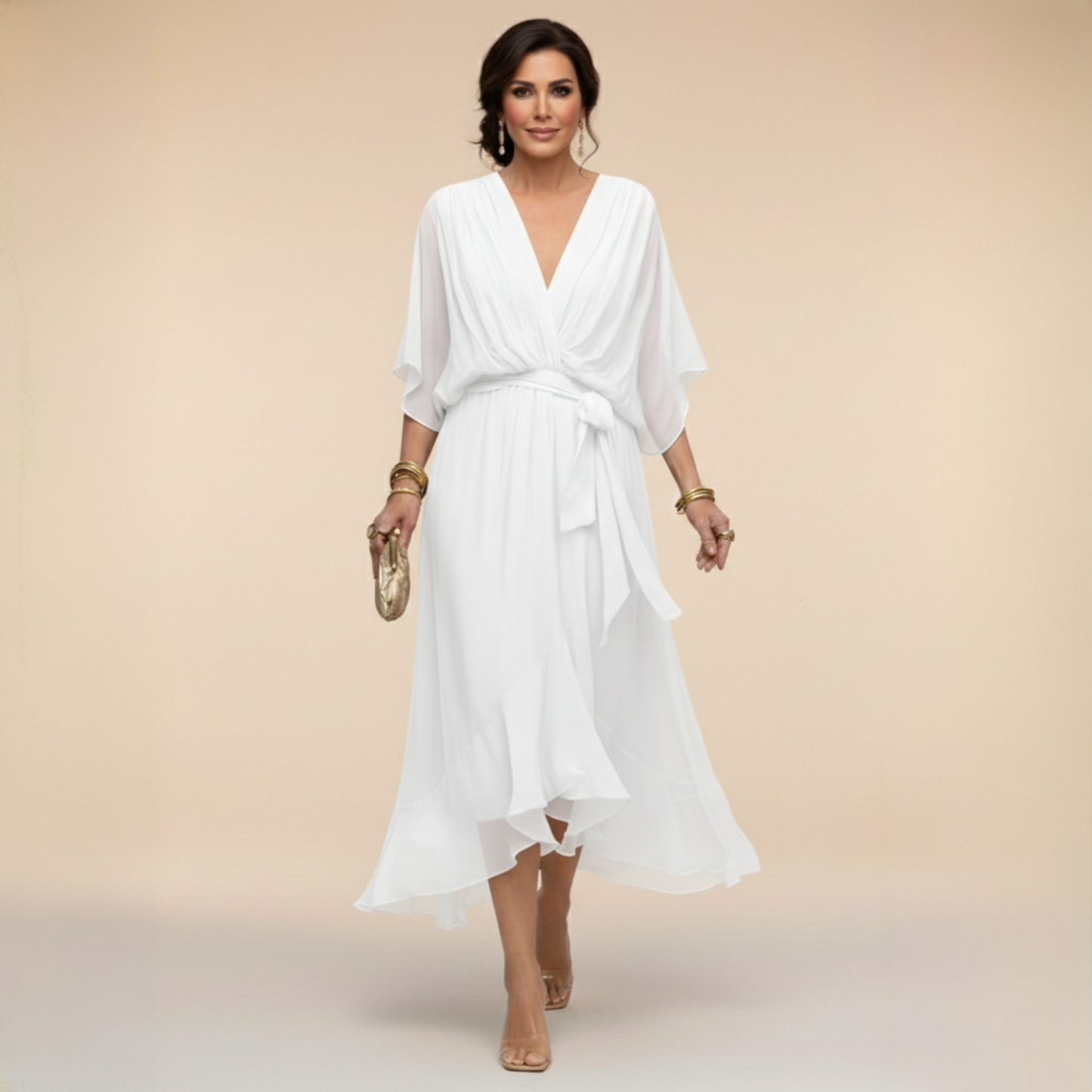 Women's Flowing Chiffon Maxi Dress Klara