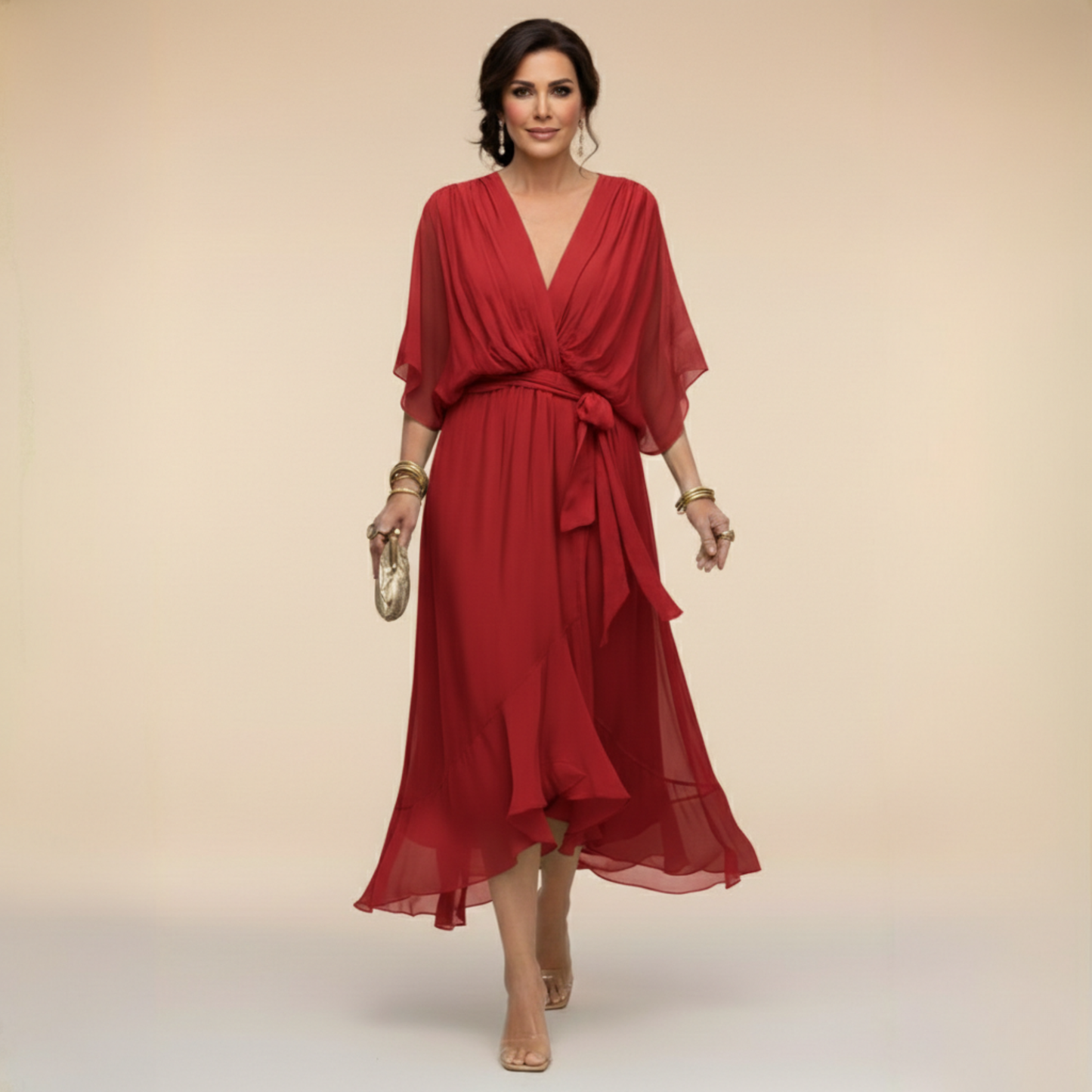 Women's Flowing Chiffon Maxi Dress Klara