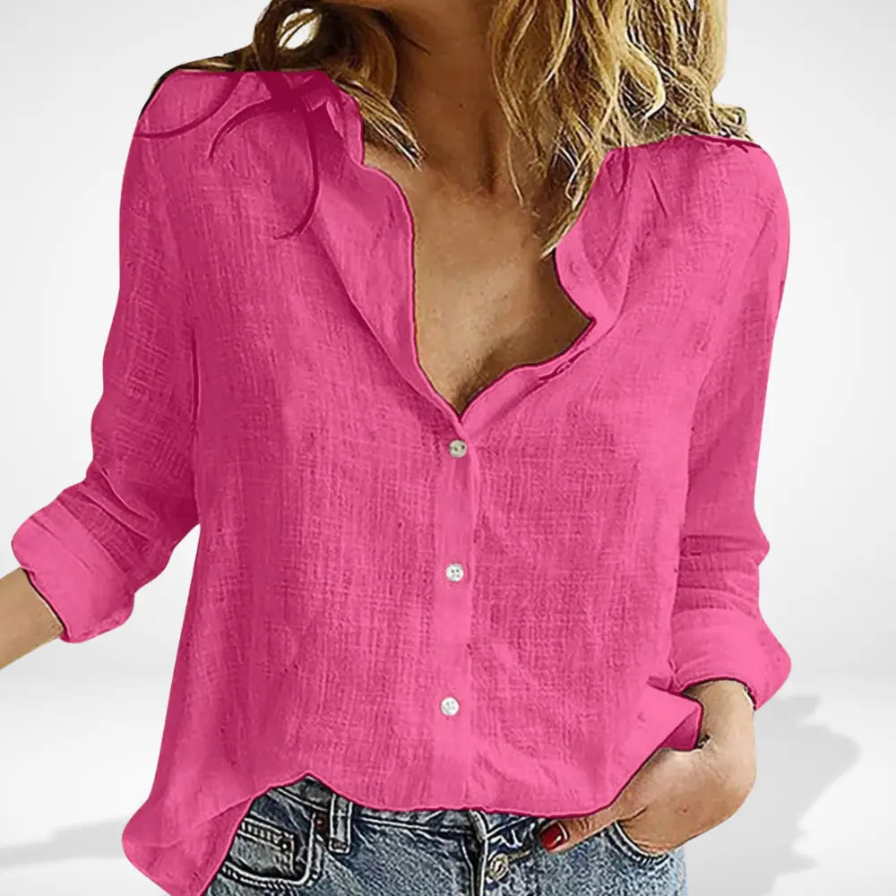 Women's Flowing Soarasa Split Collar Blouse Klara
