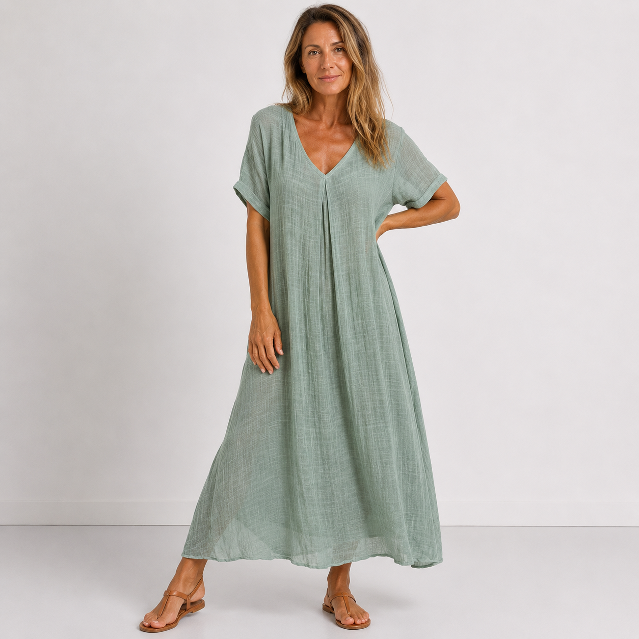 Women's Flowing V-Neck Maxi Dress Klara