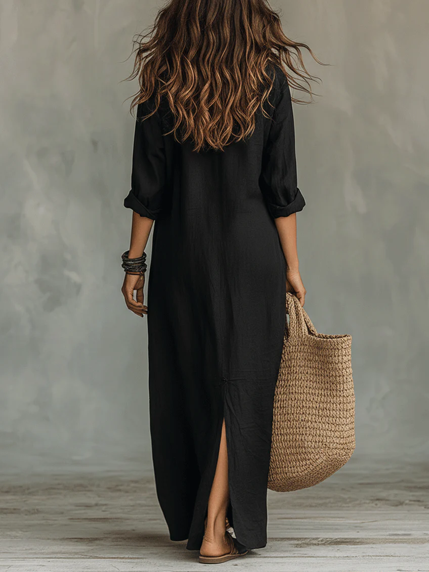 Women's Flowing V-Neck Maxi Dress Klara