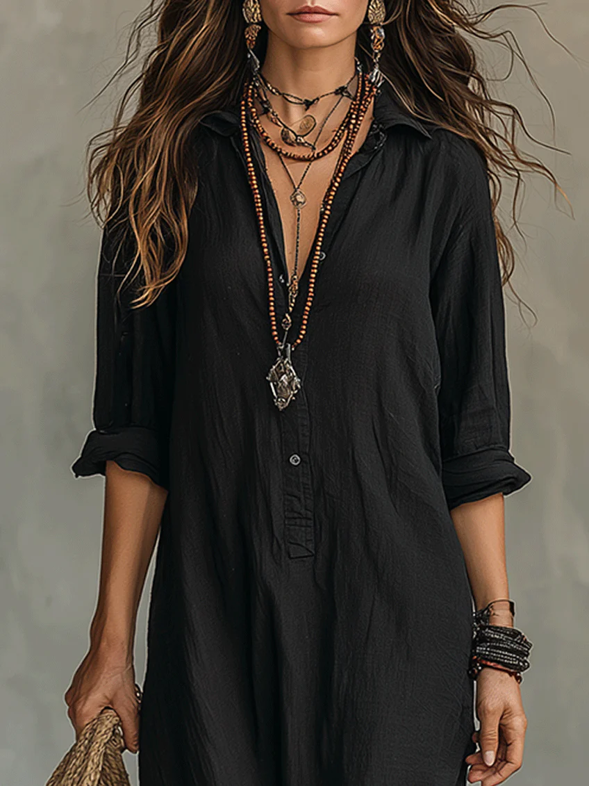 Women's Flowing V-Neck Maxi Dress Klara