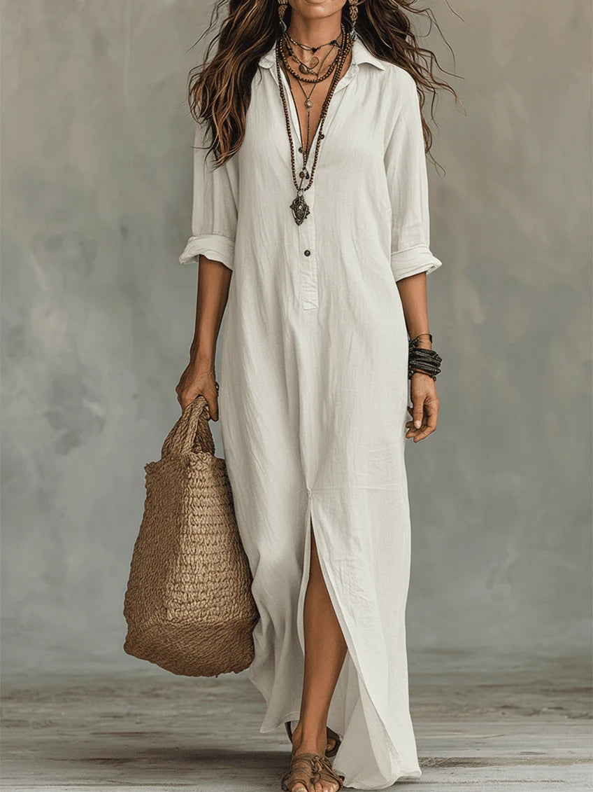 Women's Flowing V-Neck Maxi Dress Klara
