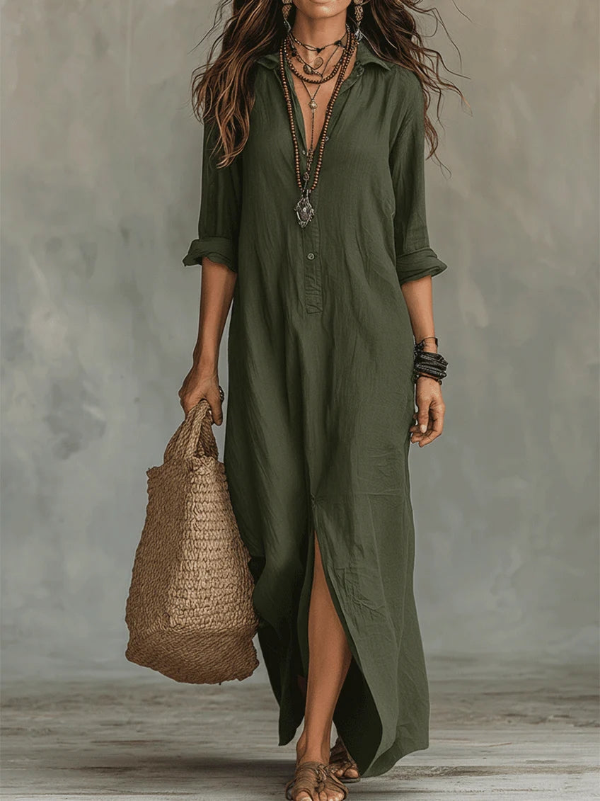 Women's Flowing V-Neck Maxi Dress Klara