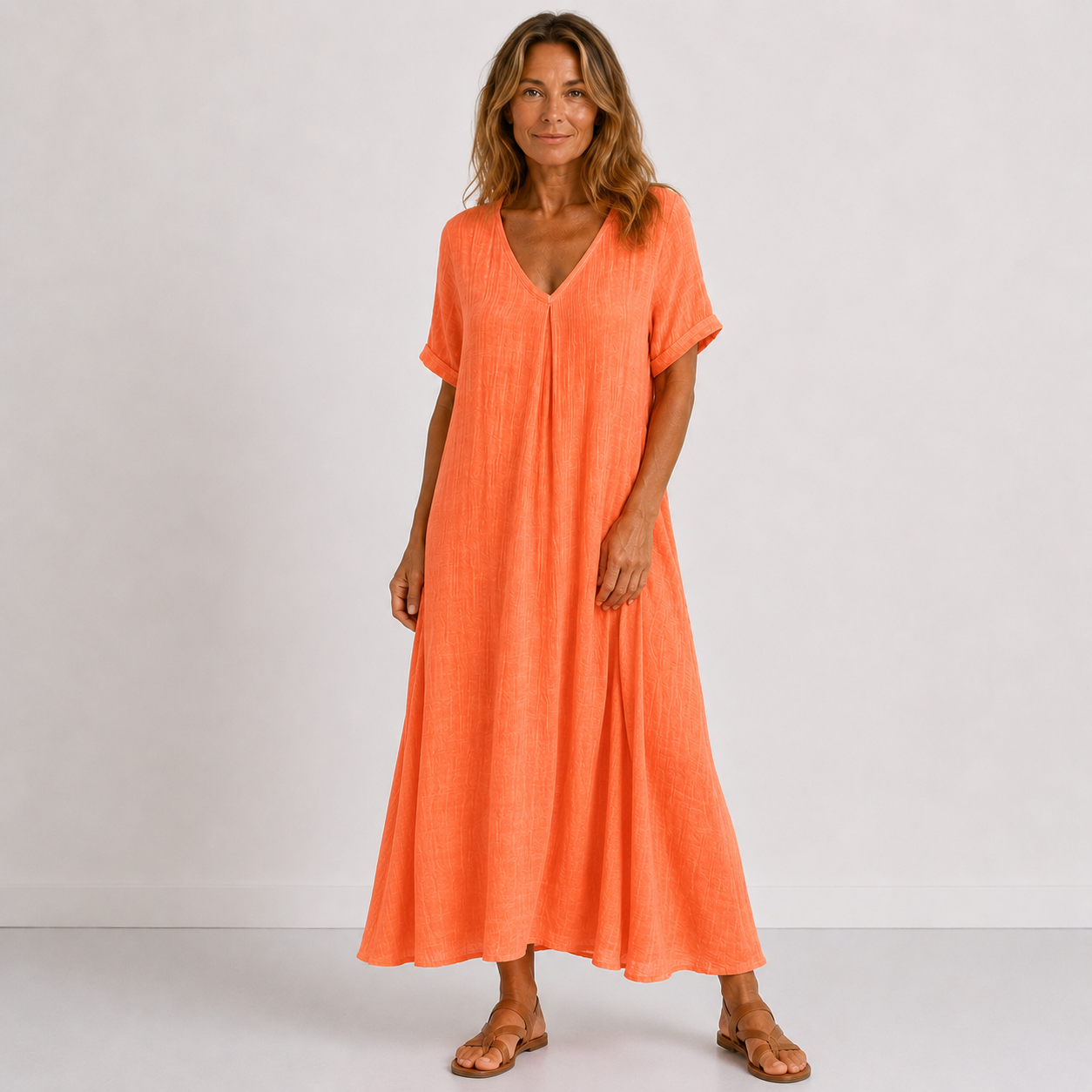 Women's Flowing V-Neck Maxi Dress Klara