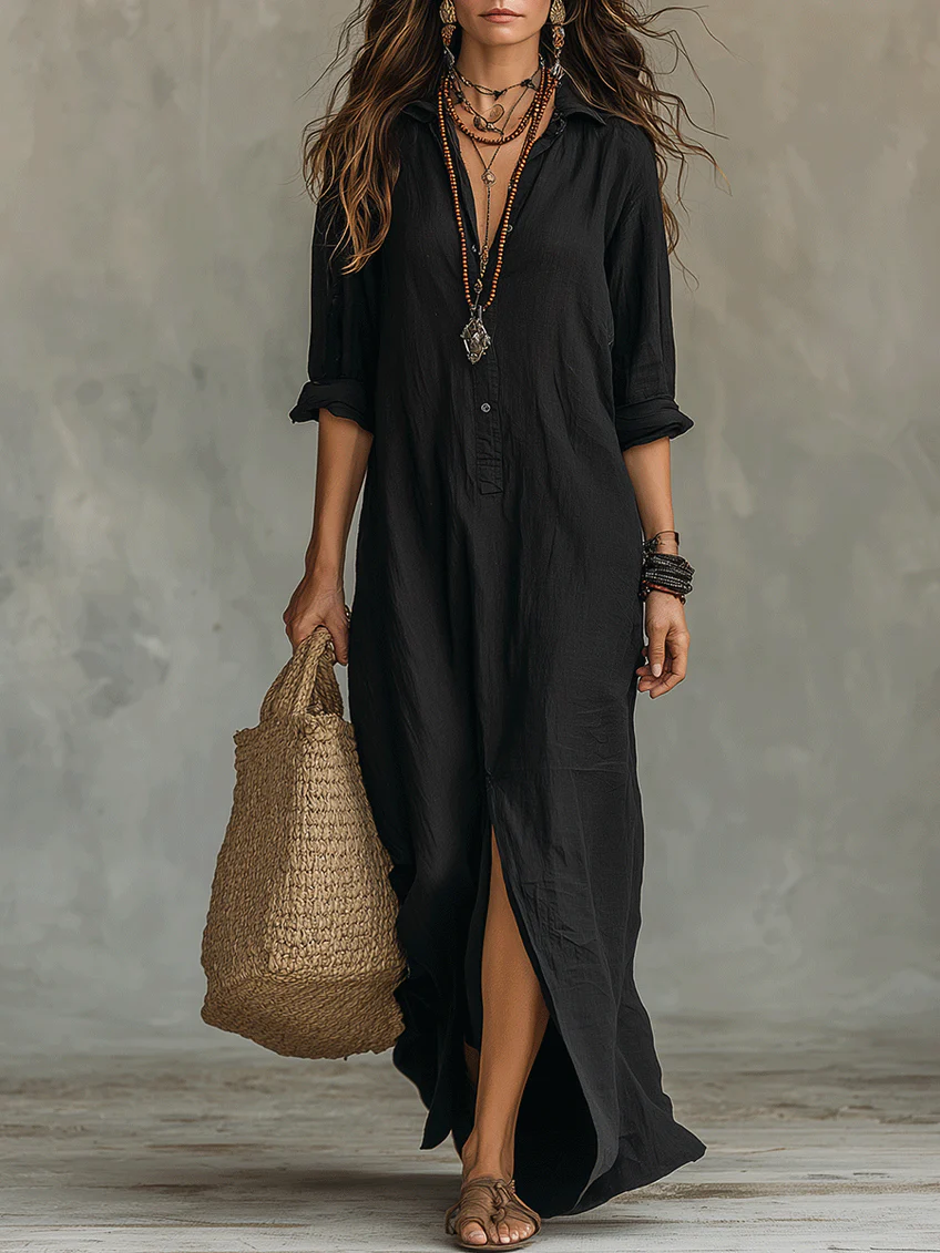 Women's Flowing V-Neck Maxi Dress Klara