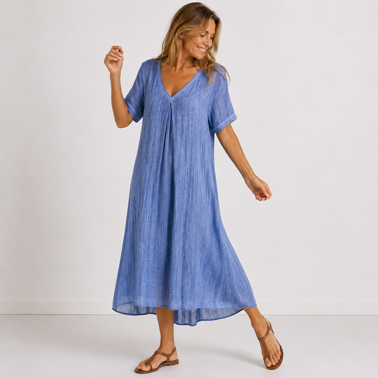 Women's Flowing V-Neck Maxi Dress Klara