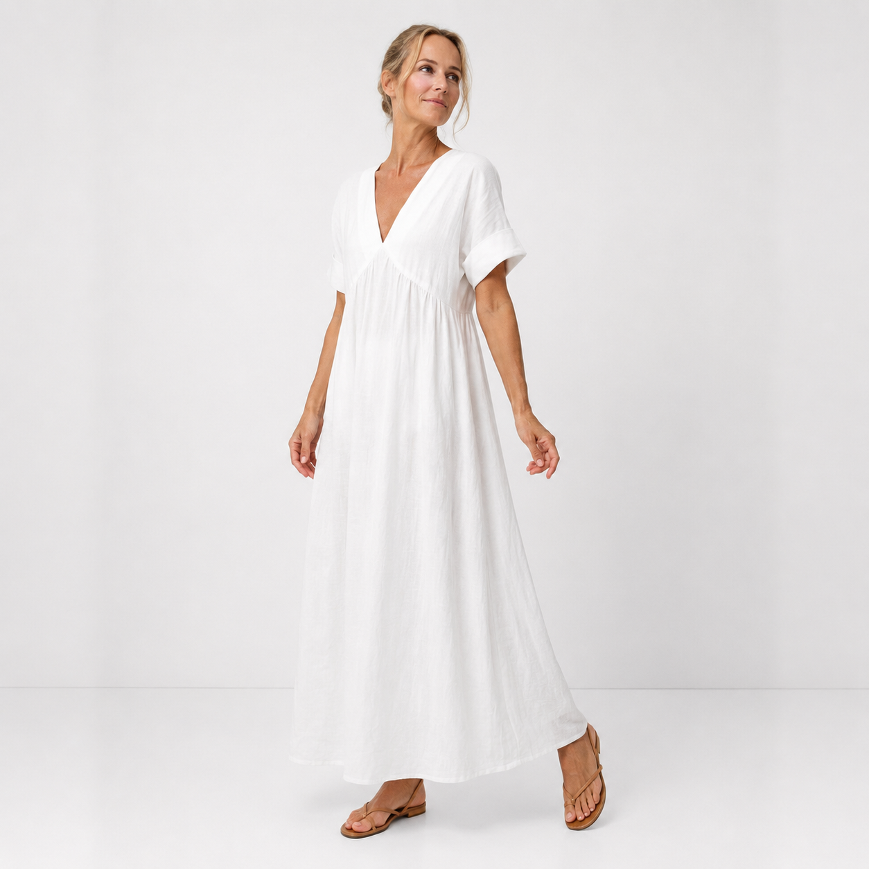 Women's Flowy Cotton Maxi Dress Klara