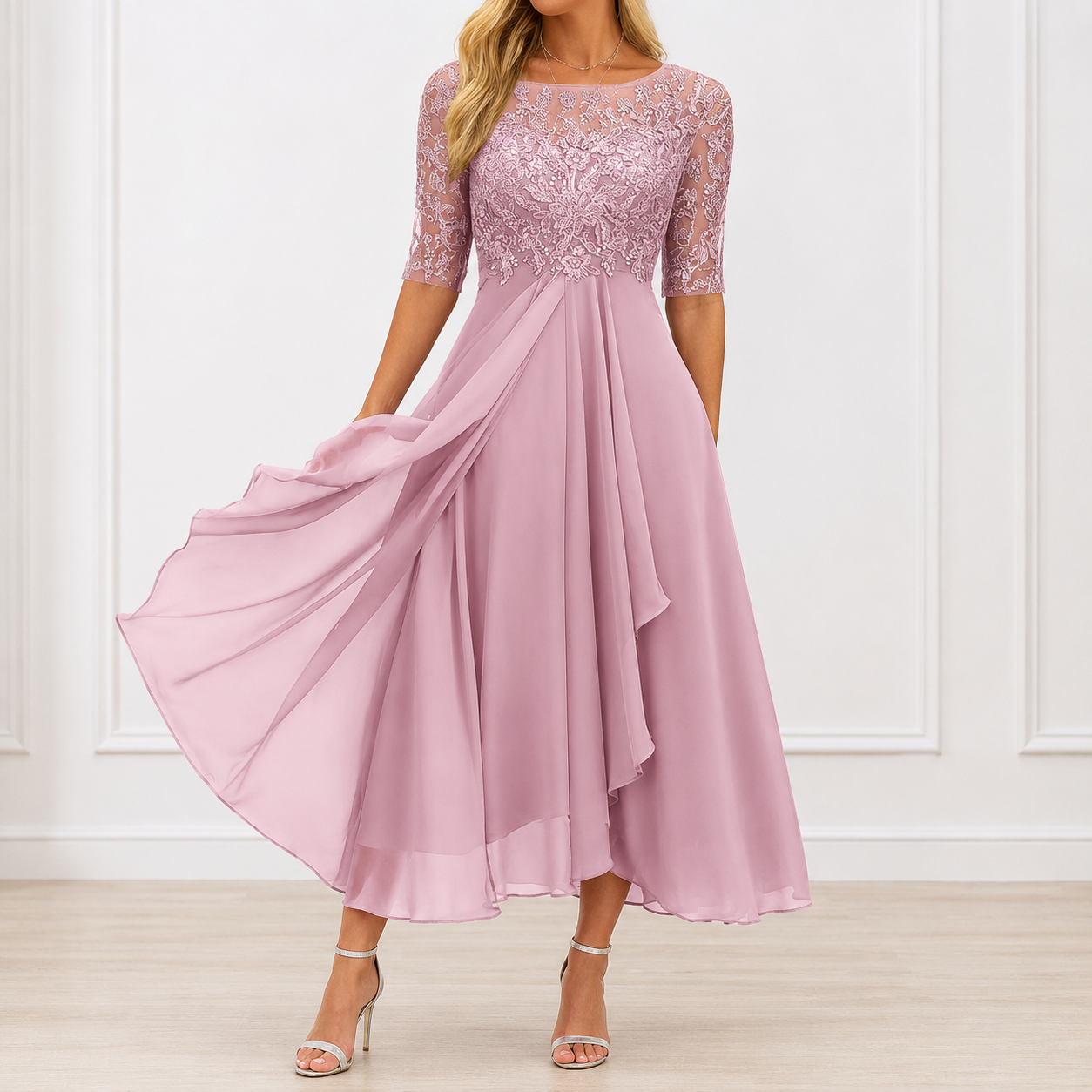 Women's Flowy Floral Midi Dress Klara