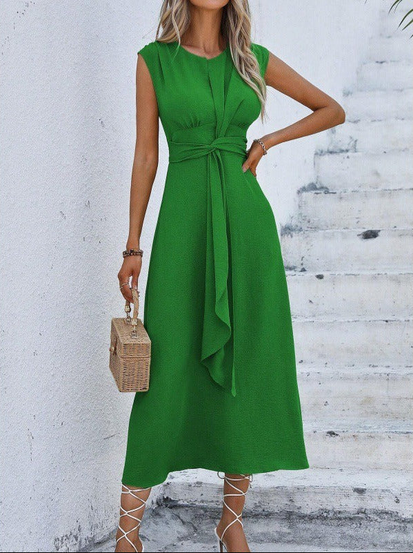 Women's Flowy Midi Dress with Adjustable Waist Klara
