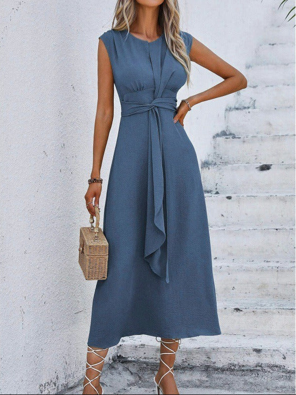 Women's Flowy Midi Dress with Adjustable Waist Klara