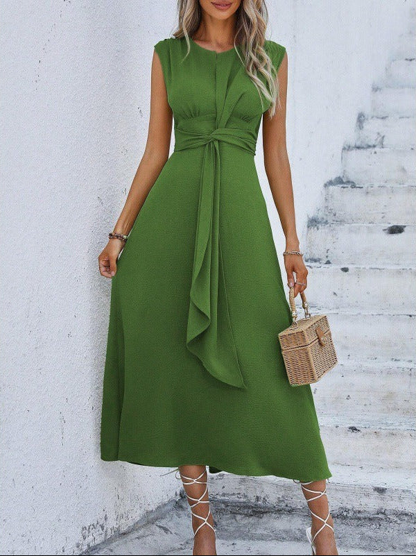 Women's Flowy Midi Dress with Adjustable Waist Klara