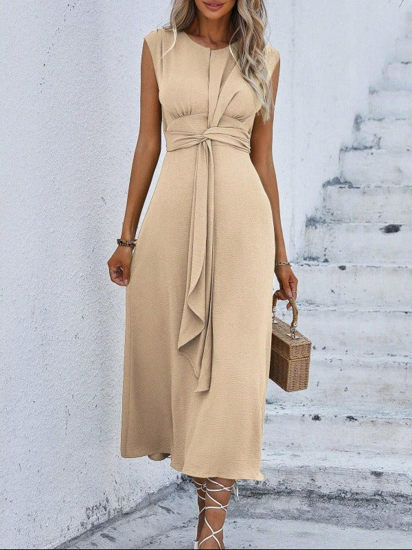 Women's Flowy Midi Dress with Adjustable Waist Klara