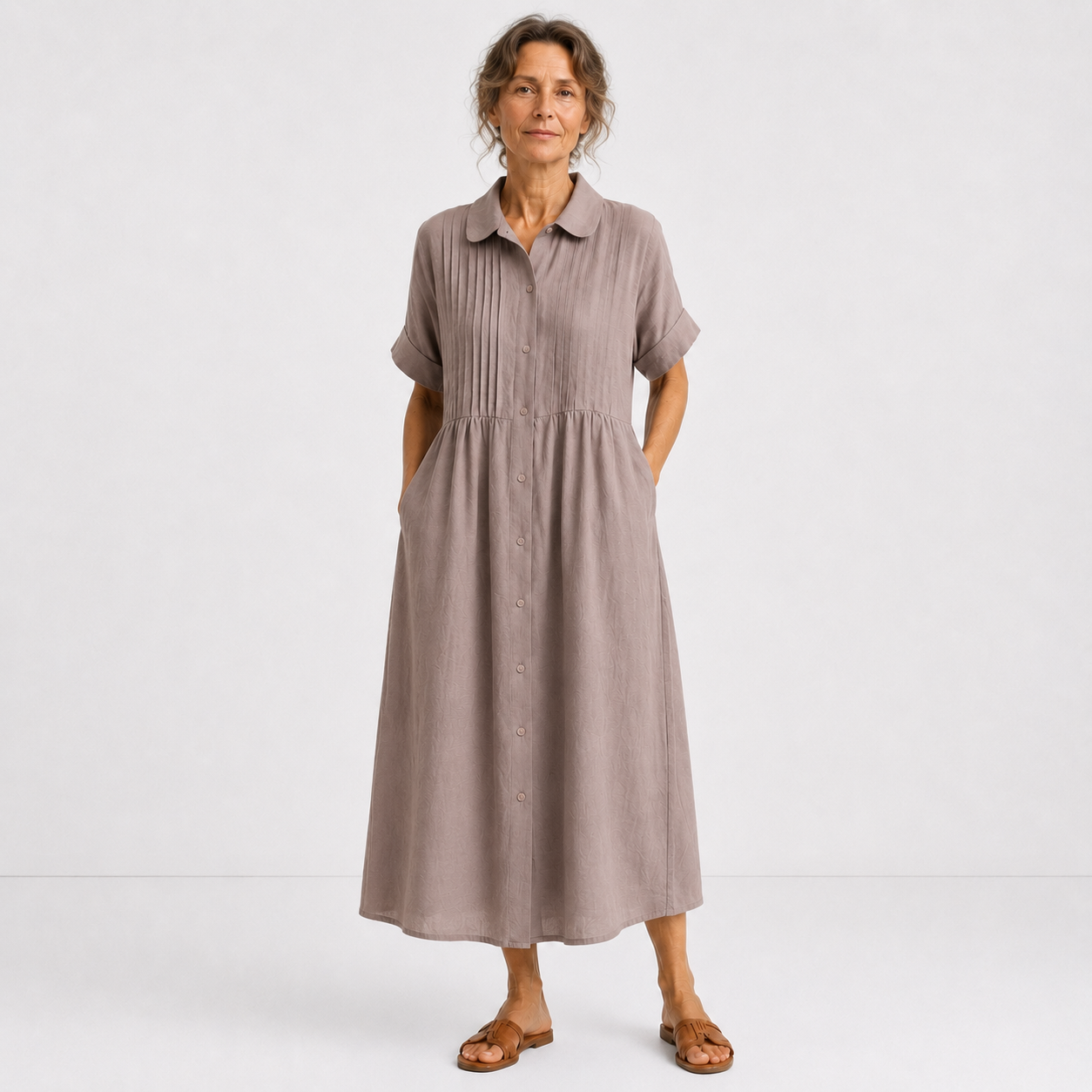 Women's Fluid Cotton Shirt Dress Klara