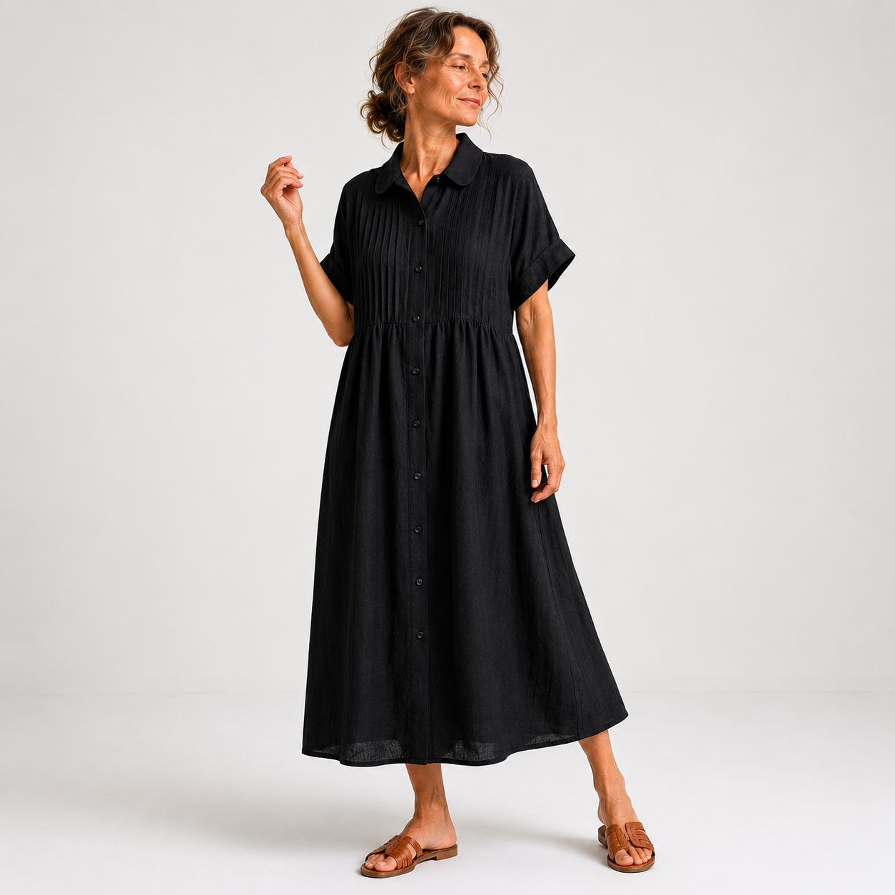 Women's Fluid Cotton Shirt Dress Klara