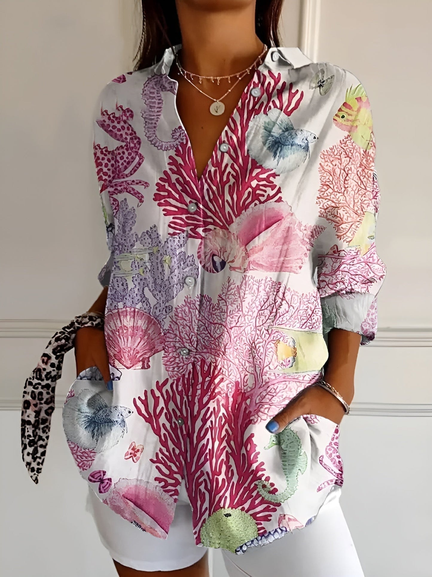 Women's Fluid Long Sleeve Blouse Klara