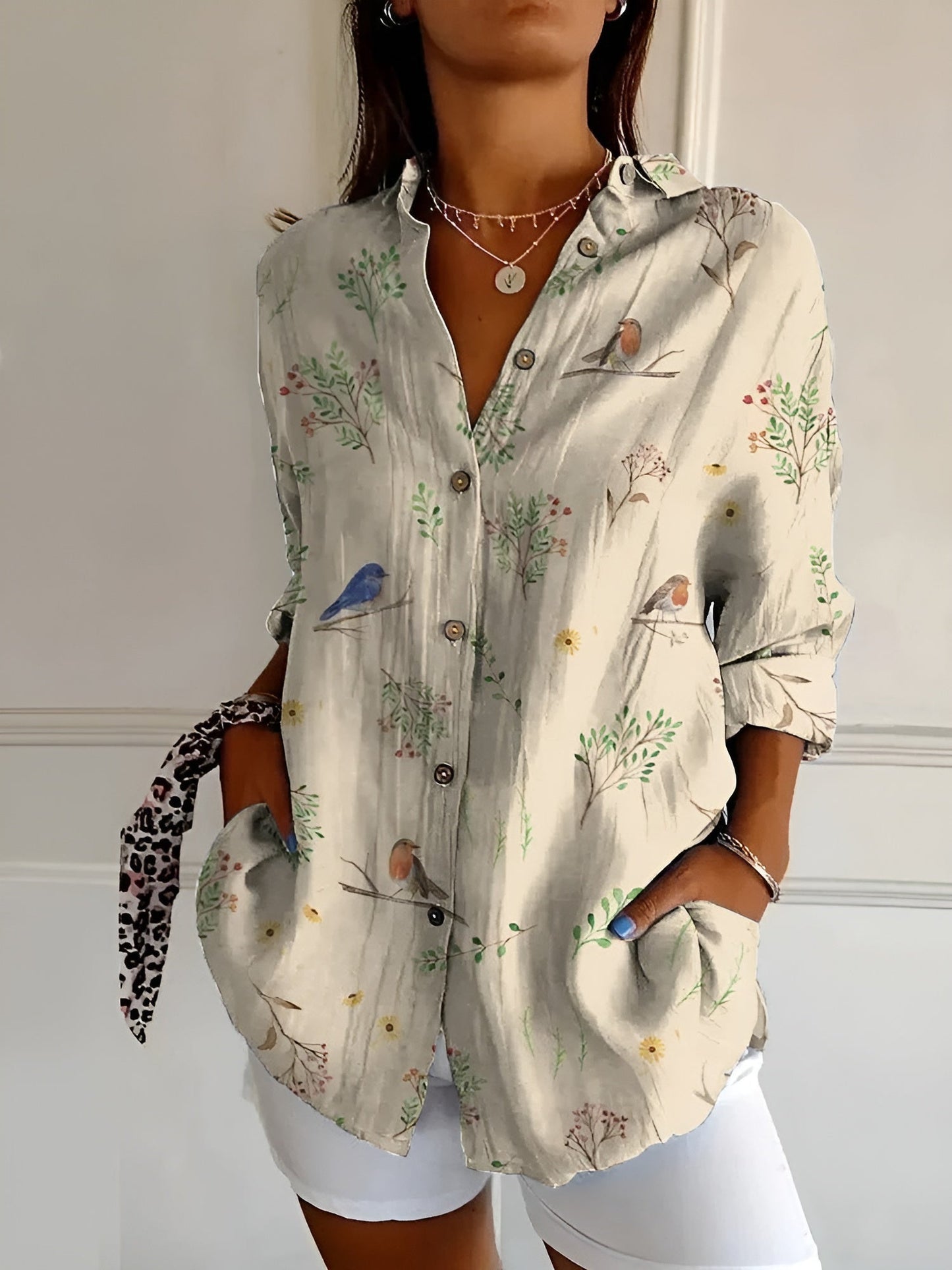 Women's Fluid Long Sleeve Blouse Klara