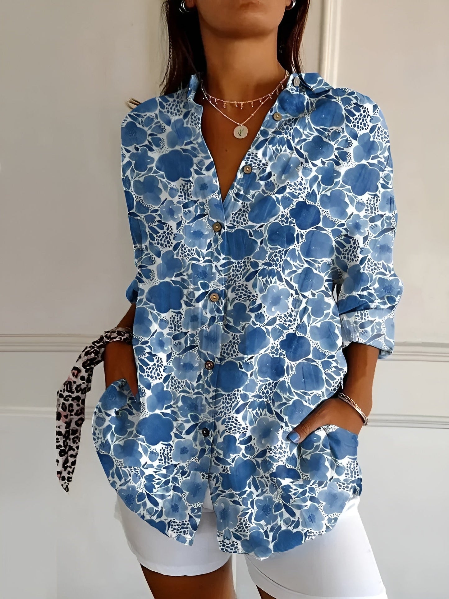 Women's Fluid Long Sleeve Blouse Klara