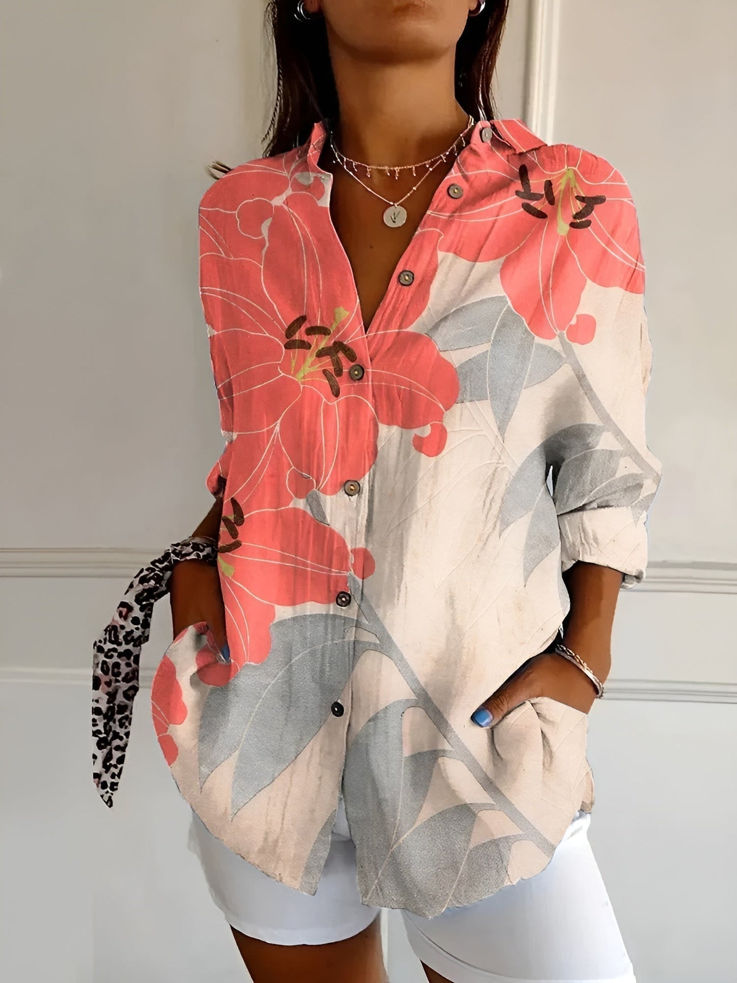 Women's Fluid Long Sleeve Blouse Klara